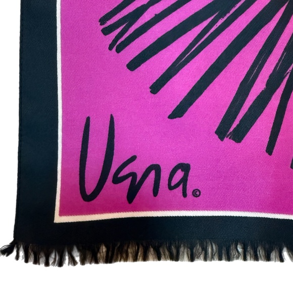 Vera Neumann Vintage Italian Acetate Scarf 🇮🇹 – Pink & Purple Floral Burst - Picture 6 of 9